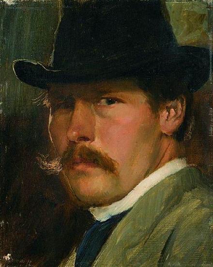 Paul Raud Self-Portrait with a Hat Germany oil painting art